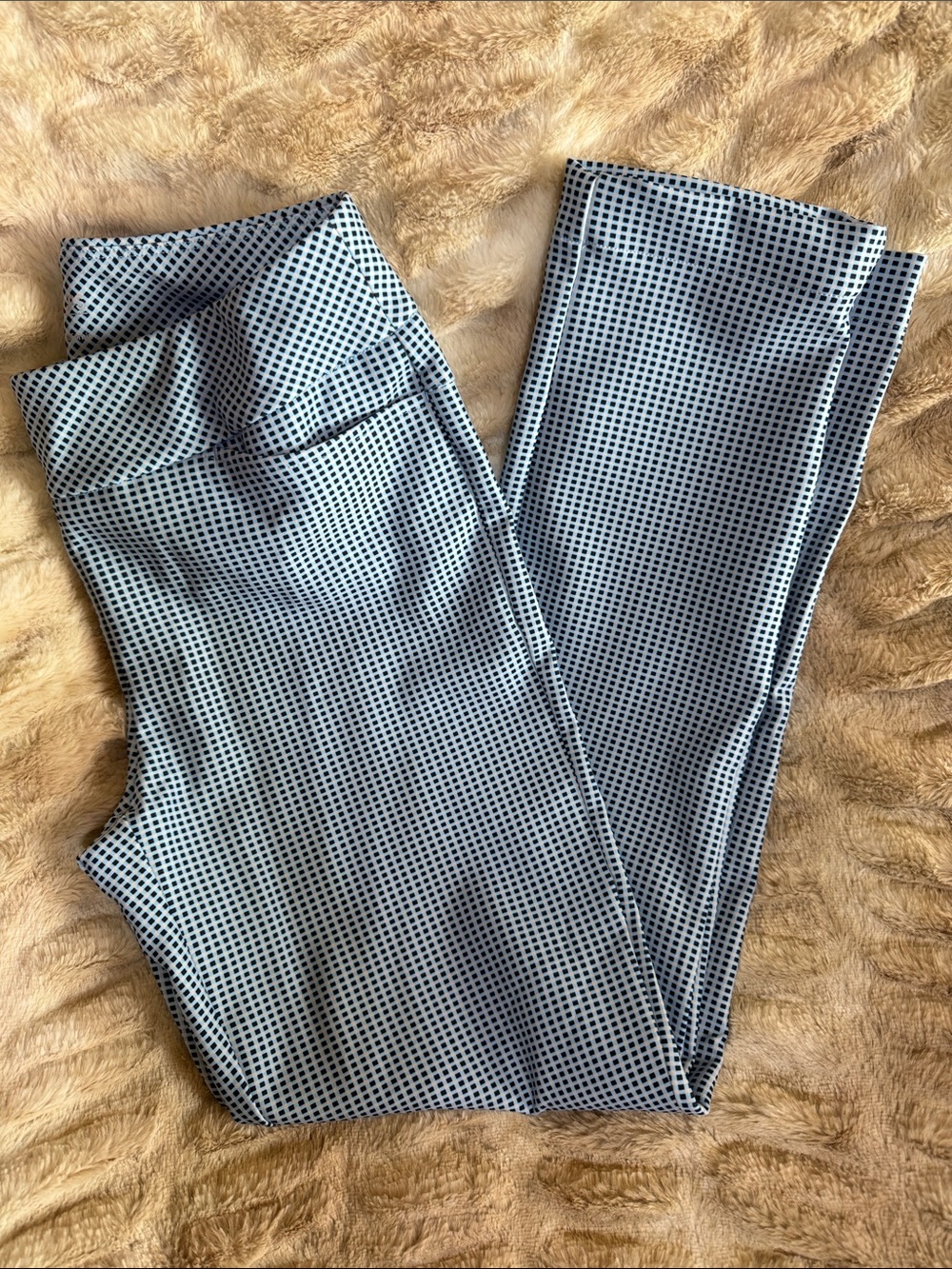 Acegolfs Eagle Pull On Printed Pants in Light Blue Grid